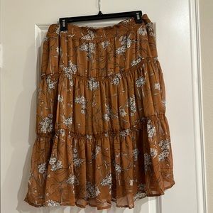 Burnt orange flowy skirt